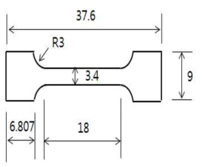 고온인장시편의 모양과 크기