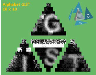 사면체 광센서의 알파벳 GIST 이미지 촬영 데이터