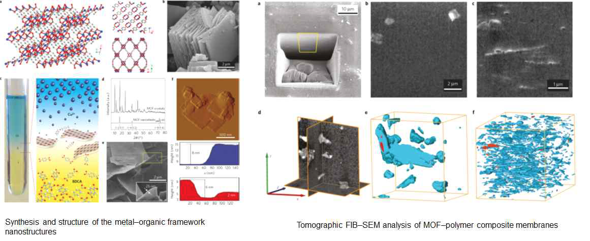 MOF nanosheet/고분자와 복합체