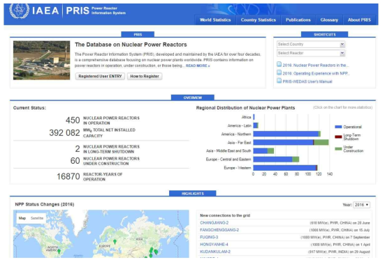 IAEA 의 PRIS 데이터베이스