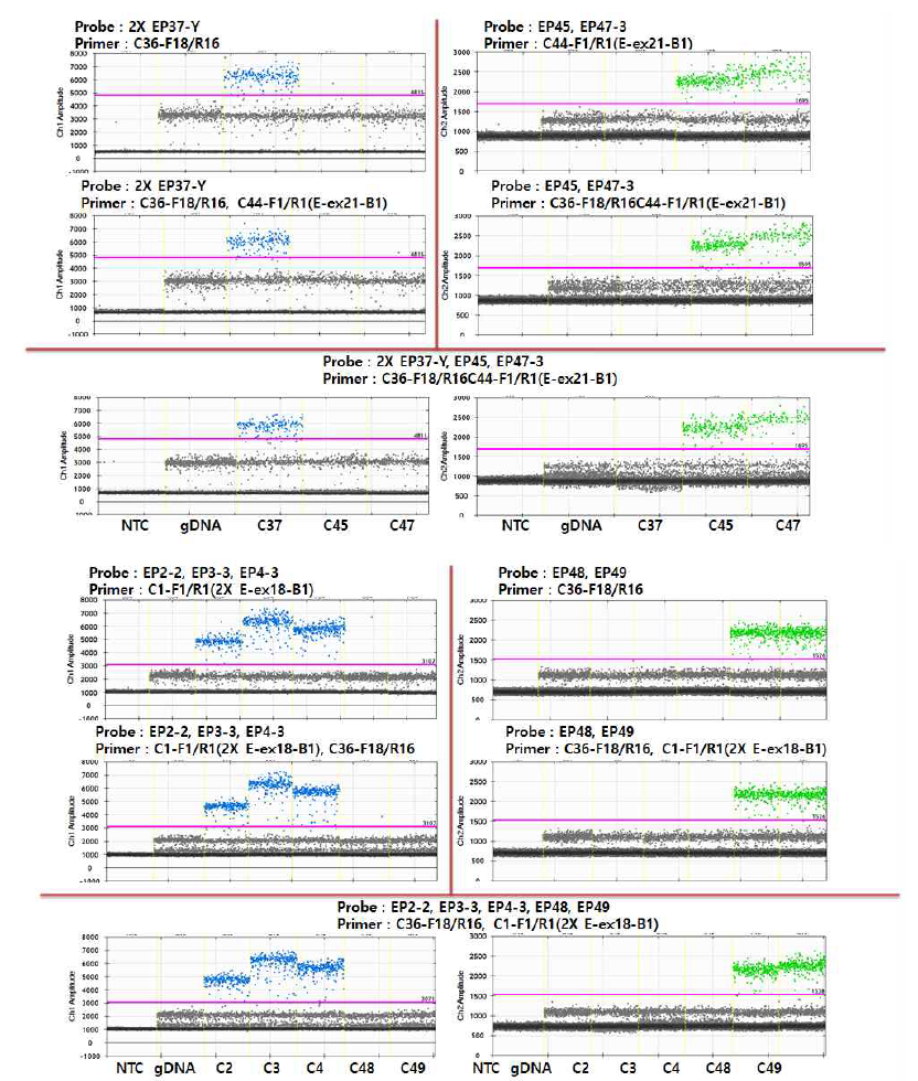 ddEGFR mutation test 구성물의 간섭반응 확인