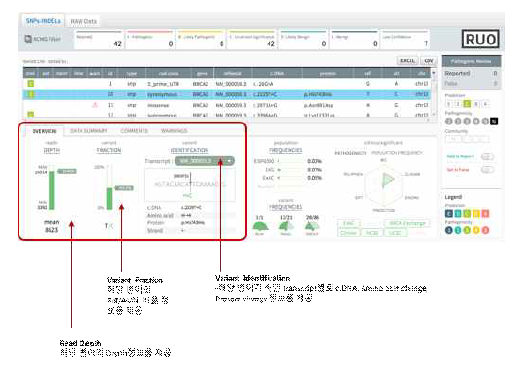 분석 시스템 SNPs-INDELs 분석 결과 Overview