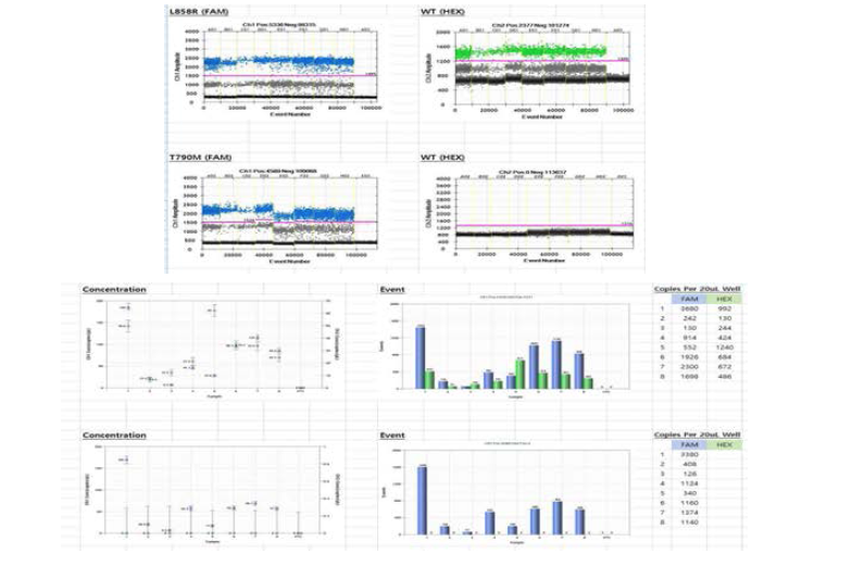 ddPCR을 통한 EGFR의 mutation 확인