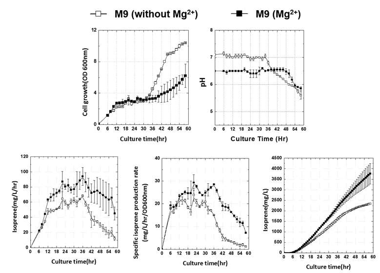 Mg2+ 첨가에 따른 이소프렌 생산