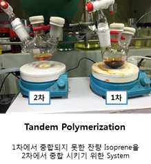 Tandem Polymerization System을 시약 이소프렌 중합에 적용한 사진.