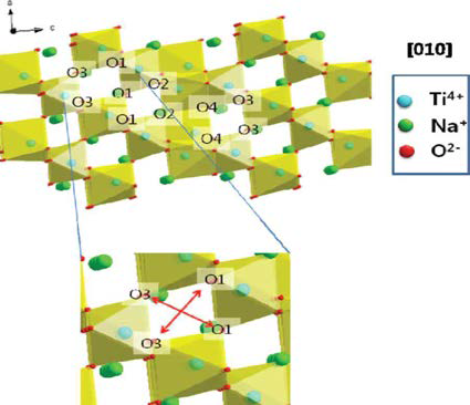 3차원 확산구조를 가지는 Trigonal Na4Ti5O12 모식도