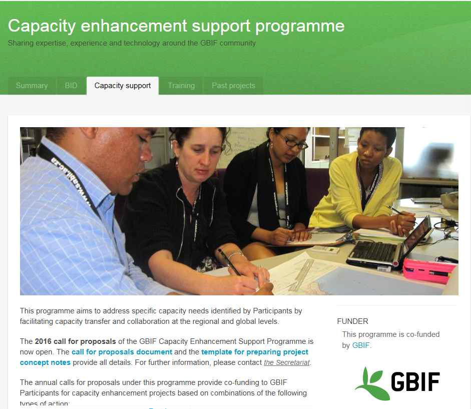 GBIF Capacity Enhancement Support Programme