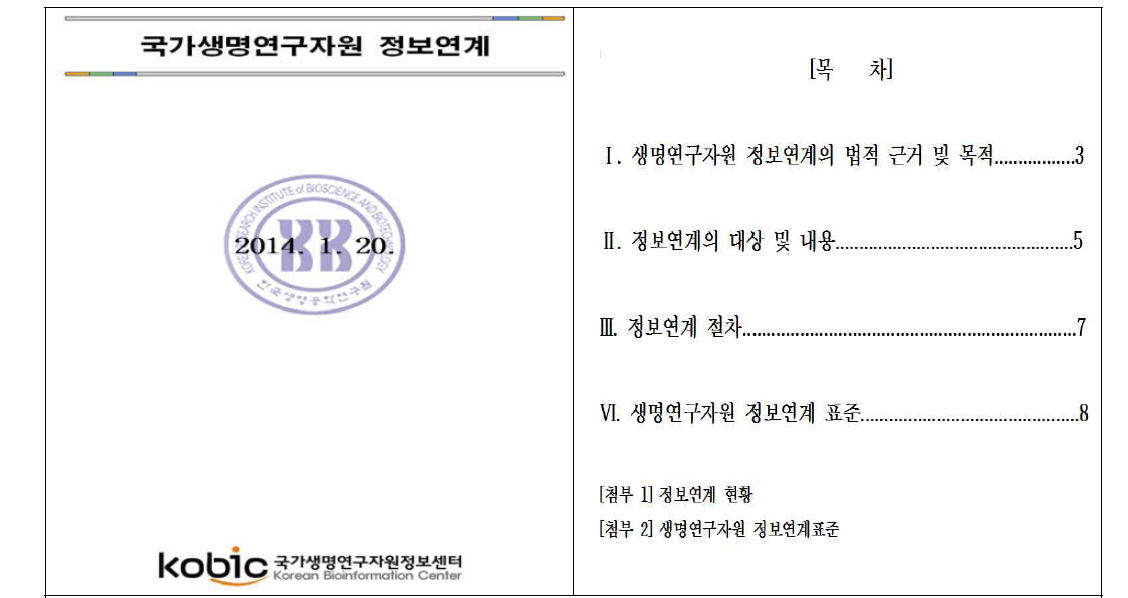 생명연구자원 정보연계안내서