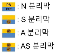 그래핀 옥사이드 함유 RO 분리막의 종류.