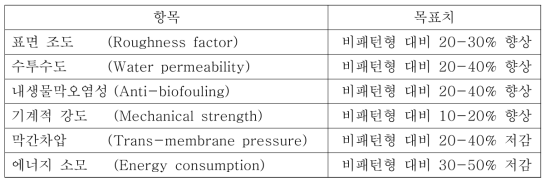 패턴형 MF/UF 분리막의 최종 연구 목표