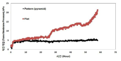 분리막 생물반응기에 적용한 패턴형 분리막의 성능평가.