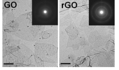 TEM images of GO and rGO. The scale bar is 1.0 μm.