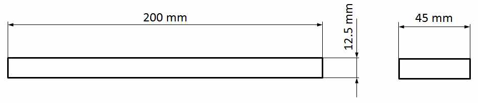 The sample configuration and dimension.