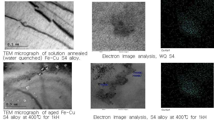 Confirmation of Cu precipitates in the thermal annealed Fe-Cu alloy