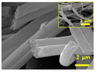 Si/ITO@Carbon 복합 파이버의 SEM 분석