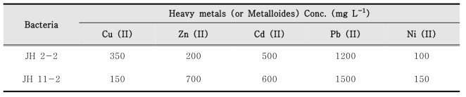 Characteristic of heavy metals tolerance using minimal inhibitory concentration test