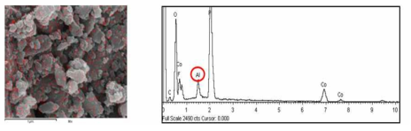 EDX and Elemental mapping of Al-doped Li2CoPO4F sample