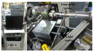 Four-point probe 를 이용한 Electrical Conductivity 와 Seebeck 계수를 측정하는 측정장비