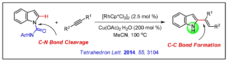 로듐 촉매 하 인돌 내 탄소-수소 결합으로의 삼중결합 도입연구