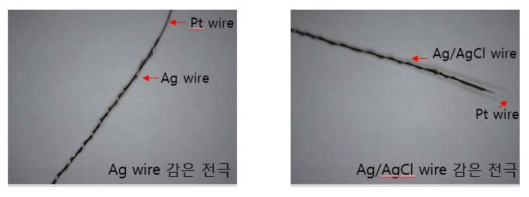 Ag와 Ag/AgCl wire를 감은 전극