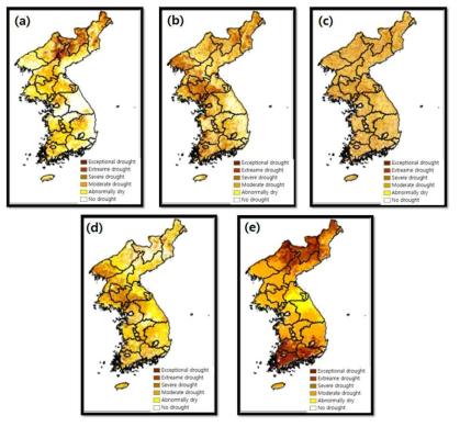 우리나라를 대상으로 적용한 가뭄지수