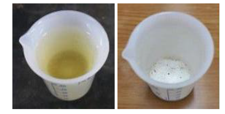 (a) Urea-CaCl2 medium, (b) Precipitated calcium carbonate