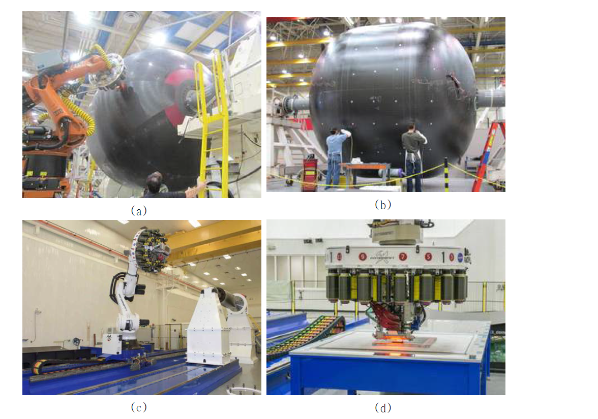 NASA에서 개발중인 발사체용 복합재료 연료 탱크와 탱크 제조에 쓰이는 필라멘트 와인딩용 로봇 시스템