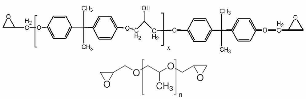 Chemical structure of EPON 826 (top) and DY 3601