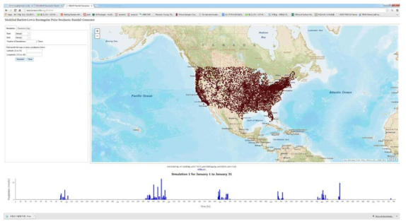 본 연구에서 개발한 가상강우 생성 Web-Application