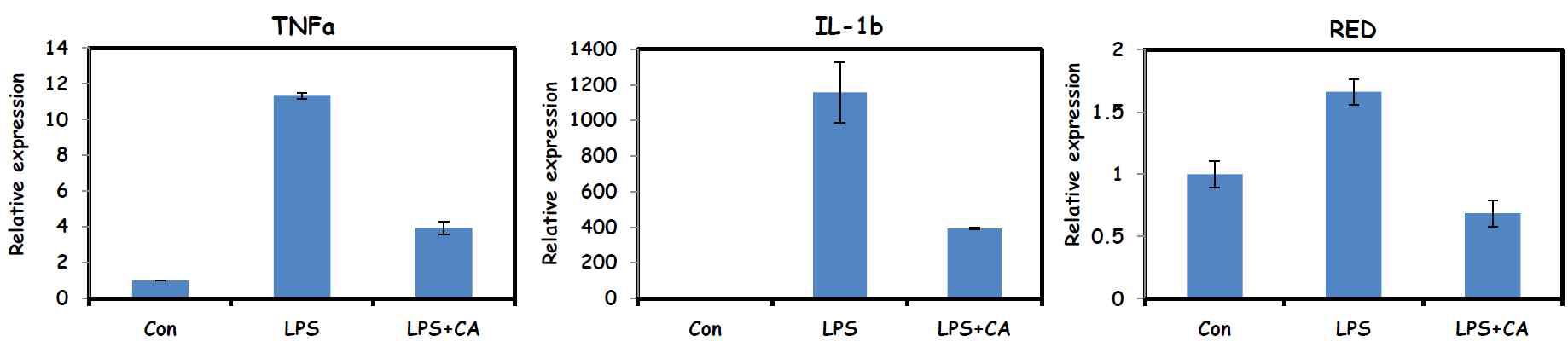 대식세포에서 생리활성물질과 pro-inflammaotry cytokines 유전자발현 관련성 연구