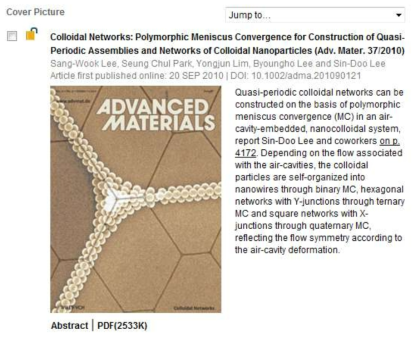 Advanced Materials(vol. 22, no. 37, 2010) 표지