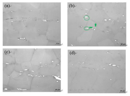 Microstructures of 2A2F10B alloy after aging at 400 ˚C for different times