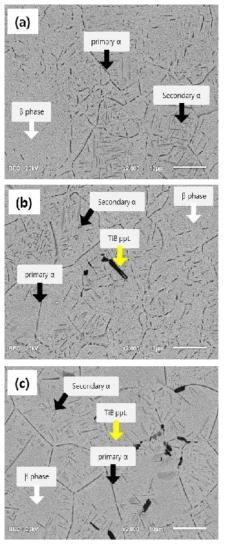 Microstructures of 790℃ 30min Water Quenched & 550℃ 1hr Water Quenched (a) B-free (b) 0.05B added (c) 0.1B added 2A2F .