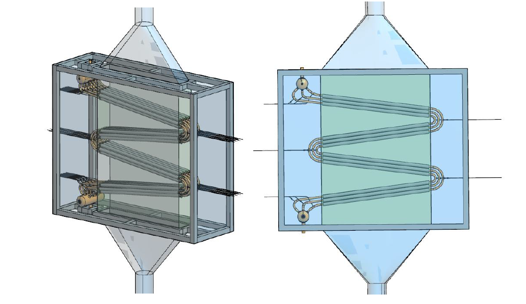 모의 열교환기(Model FHX) 설계 개념도