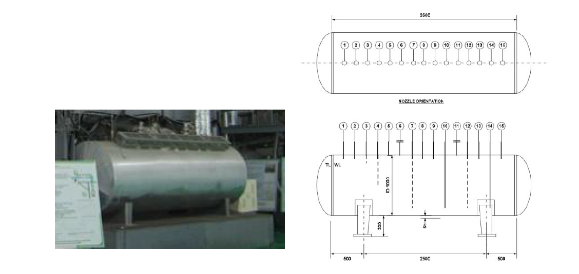 SELFA용 소듐저장탱크의 사진과 도면