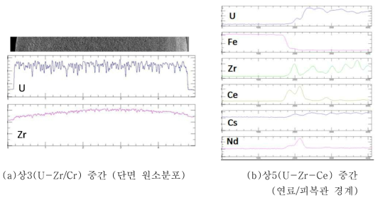 연료심 단면 원소분포