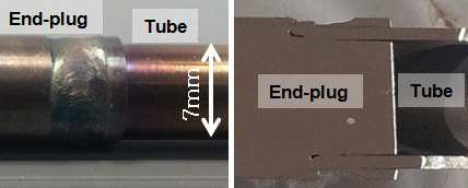 Tube와 End-plug의 마찰교반 접합 후 형상