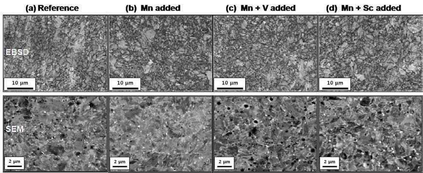 FM ODS 합금의 합금원소 첨가에 따른 SEM 및 EBSD를 이용한 미세조직 변화