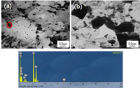 Carbide precipitation : (a) unaged ODS 51 and (b) Aged ODS 51