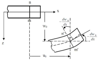 Kinematic of a beam in the Euler Bernoulli Theory