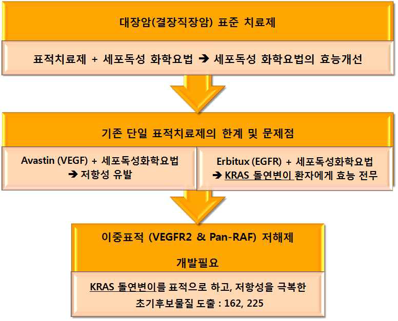 기존 대장암 표적치료제의 한계점과 새로운 이중 표적 저해제 개발의 필요성