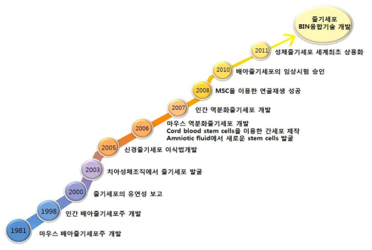 줄기세포의 연도별 과학사적 발견