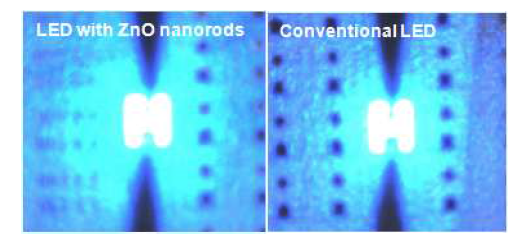 ZnO nanorod array가 형성된 InGaN-based LED의 광학현미경 이미지