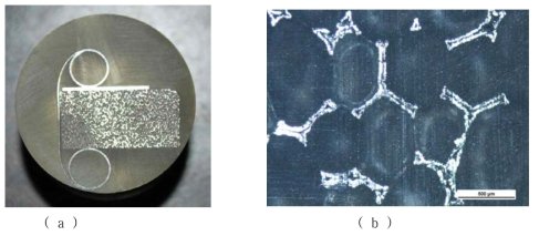 (a) 제작 시편 (b) Eclipse level 150L 광학 현미경 사진