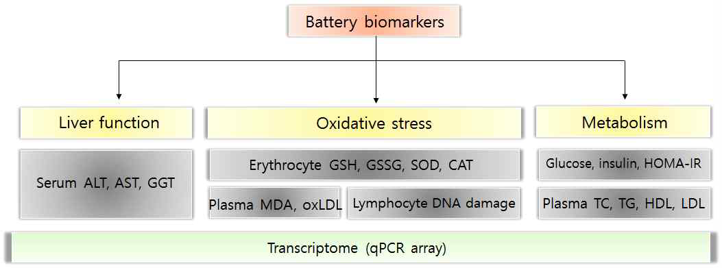 Oral lipid tolerance test model 연구의 battery biomarkers