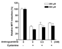 Amine oxidase inhibitor의 시스타민 세포독성에의 효과
