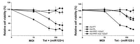 miR-122a-regulated cell death by T/S ribozyme with miR-122aT