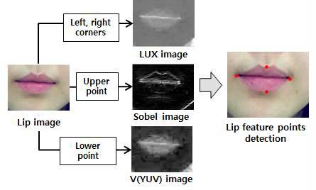입술의 특징점 검출 과정