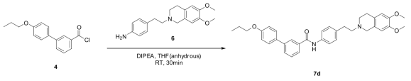 Amide formation 반응에 의한 화합물 7d 합성