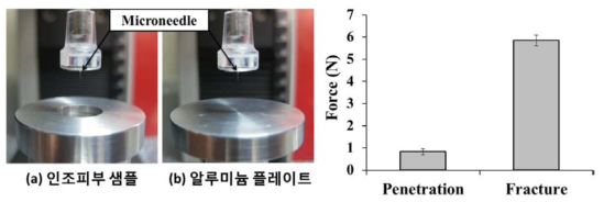 혈액 채취용 중공형 마이크로니들의 안정성 측정.